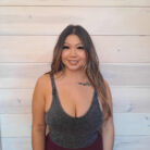 Washed Ribbed Cropped Bra Padded  V-neck Tank Top