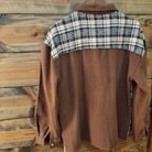 Collared Plaid Splicing Open Button Jacket