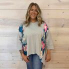 100% Cotton Floral Patchwork Reverse Seam 1/2 Sleeve Top