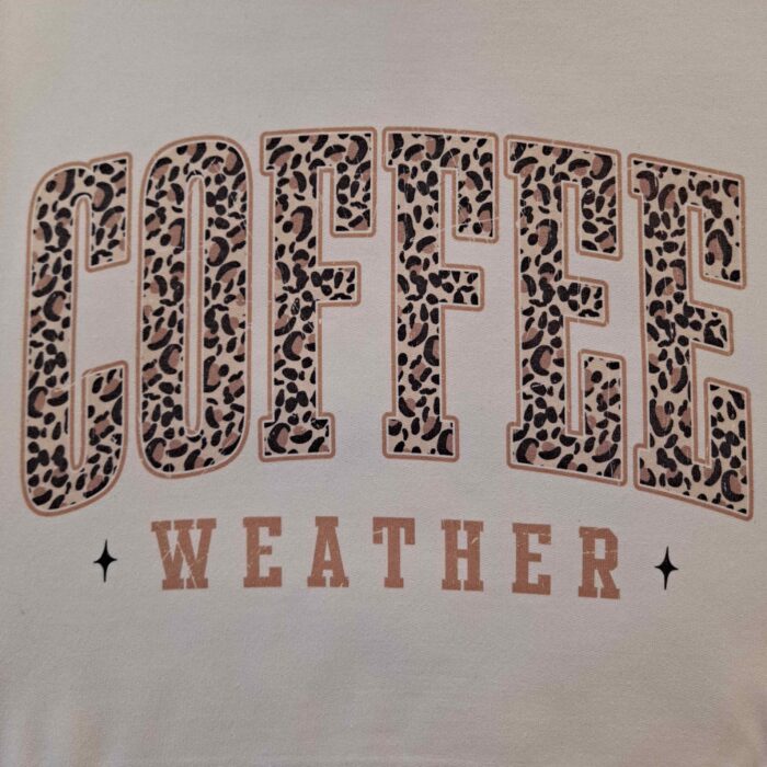 Coffee Weather Leopard Crewneck Graphic Sweatshirt
