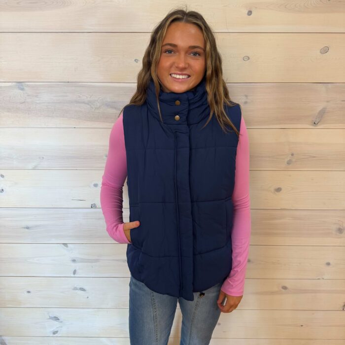 High Neck Puffer Vest