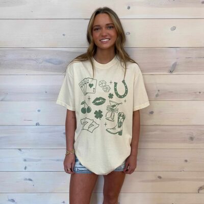 100% Cotton Lucky Doodle St. Patrick's Day Graphic Tee