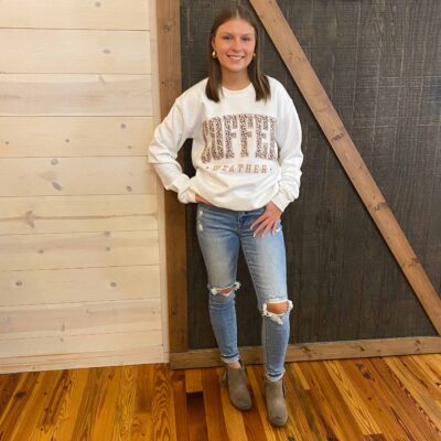 Coffee Weather Leopard Crewneck Graphic Sweatshirt