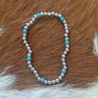 Semi Precious Stone Accent Ball Beaded Stretch Bracelet