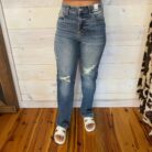 MaryJo-Destroyed High Waist Dad Straight Leg With Harsh Tint