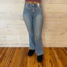 Chrisanna-Mid Rise Bootcut Contrast Wash Front Patch Pocket