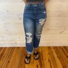 Annessa-Cuffed Straight Leg Jeans