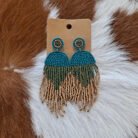 Seed Bead Tassel Drop Earrings