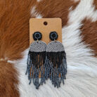 Seed Bead Tassel Drop Earrings