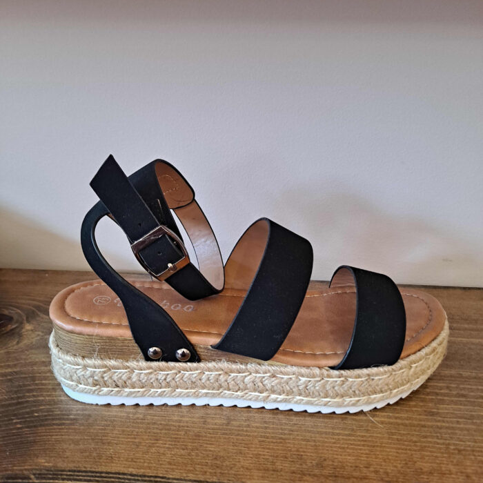 Weeboo Black Ankle Wedges