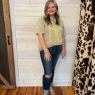 Angie-Mid Rise 4″ Cuff Minimal Destroy Straight (Tall/Long Opt)