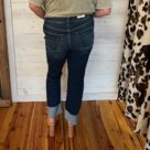 Angie-Mid Rise 4″ Cuff Minimal Destroy Straight (Tall/Long Opt)