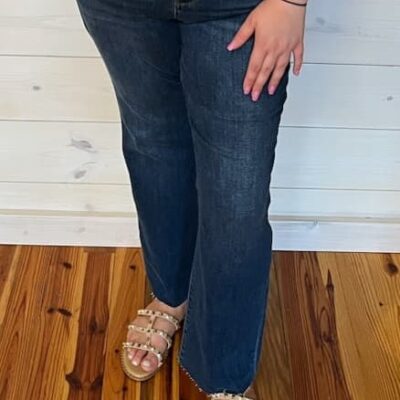 Alexa-Mid Rise Harsh Contrast Wash & Cut Hem Bootcut