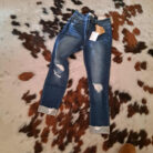 Alyssa-Mid Rise Distressed Cuffed Hem Skinny Denim