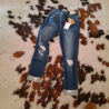 Alyssa-Mid Rise Distressed Cuffed Hem Skinny Denim