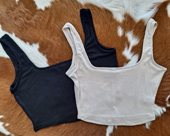 Ribbed Rayon Square Neck Brami