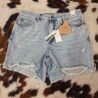 Sandy-High Waist Rigid Magic Dad Short With Cell Phone Back Pocket