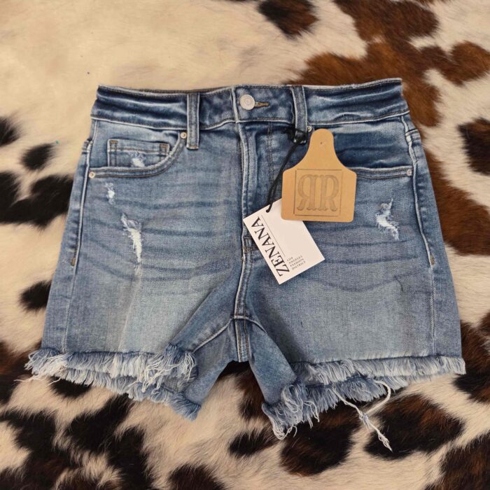 Dana-Raw Frayed Hem Ripped Denim Shorts