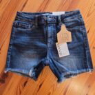 Dawny-Mid Rise Raw Frayed Hem Denim Shorts