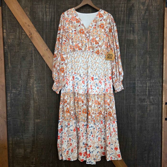 Bojo Floral Maxi Ruffle Dress