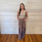 Mineral Wash Leopard Patch Loose Pants With Pockets