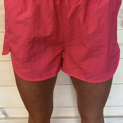 Windbreaker Smocked Waistband Running Shorts with Side Pockets