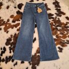 Zane-High Waist Button Zip Fly Bell Bottom Jeans