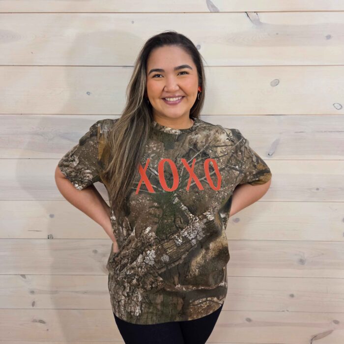 100% Cotton XOXO Woodland Camo Graphic Tee