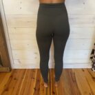 Brushed Microfiber Wide Waistband Full Length Leggings with V-Back Scrunch