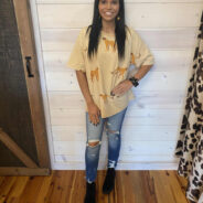 Cheetah Print Washed Cotton Jersey Top