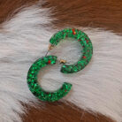 Holiday Star Glitter Clear Resin Hoops