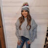 Aztec Natural Faux Fur POM Beanie