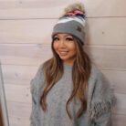 Aztec Natural Faux Fur POM Beanie