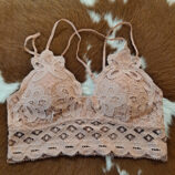 Adjustable Pull-Over Crochet Lace Bralette With Removable Pads
