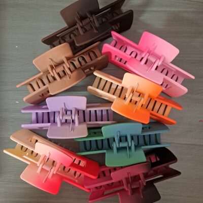 4 Inch Dual Color Rectangular Hair Claw Clip