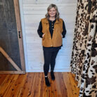 High Neck Sleeveless Snap Button Down Puffer Vest