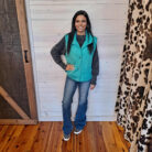 High Neck Sleeveless Snap Button Down Puffer Vest