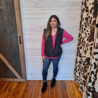 High Neck Sleeveless Snap Button Down Puffer Vest