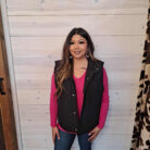 High Neck Sleeveless Snap Button Down Puffer Vest