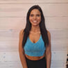 Washed Ribbed Cropped Bra Padded  V-neck Tank Top