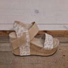 Animal Print Footbed Wedge with Elastic Straps