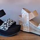 Animal Print Footbed Wedge with Elastic Straps