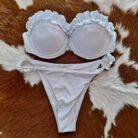 Frill Trim Bandeau Bikini Swimsuit