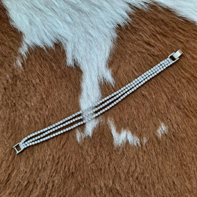 Cubic Zirconia 2mm 3 Line Tennis Bracelet