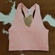 Ribbed Cropped Racerback Tank Top