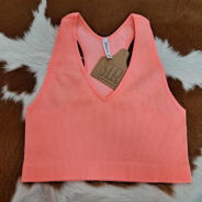 Ribbed Cropped Racerback Tank Top