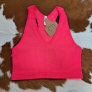 Ribbed Cropped Racerback Tank Top