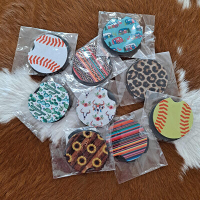 2 Piece Printed Pattern Car Neoprene Coasters