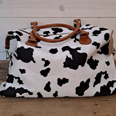 Black and White Cow Print Tote