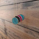 Faceted Bead Ring Pendant Long Necklace